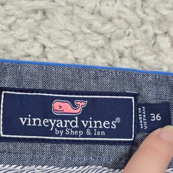 Vineyard Vines Shorts Mens 36 Blue Embroidered Sail Boat American Flag Casual - Picture 5 of 14